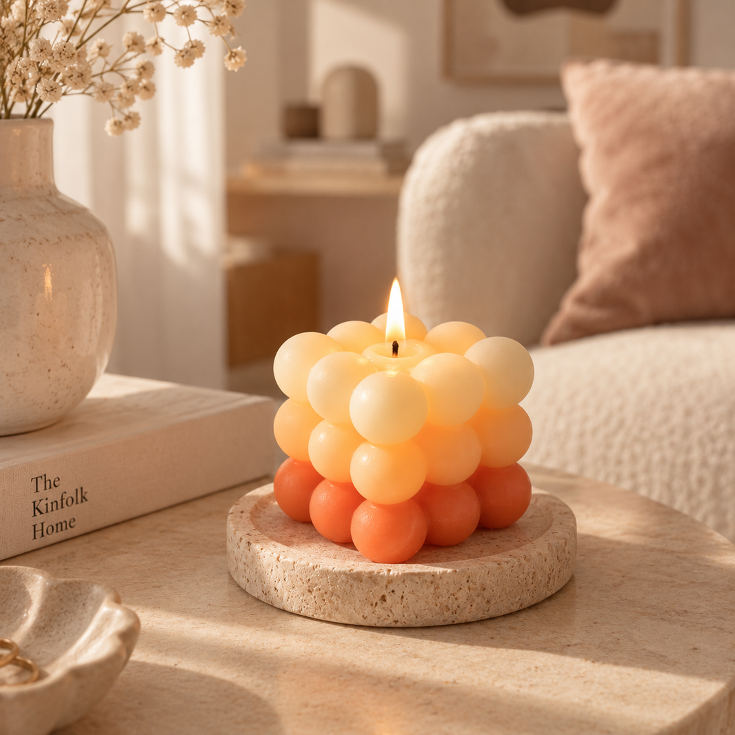 Pastel Gradient Cube Candle
