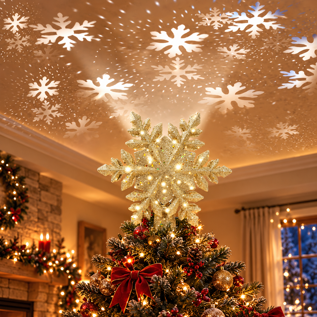 LED Snowflake Tree Topper