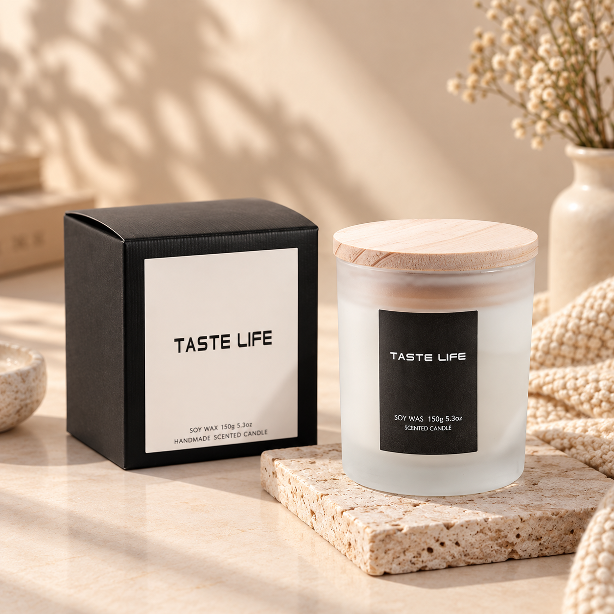 Soy Wax Candle with Wooden Lid