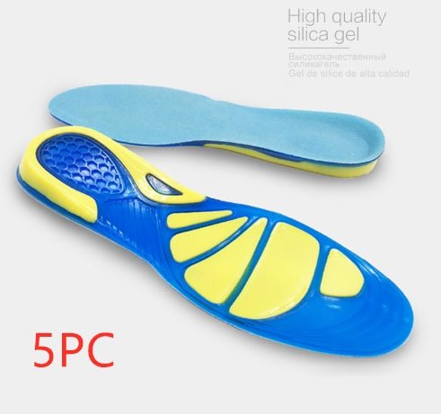 Cushioned silicone gel insoles, 5-Pack / L