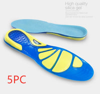 Cushioned silicone gel insoles, 5-Pack / L