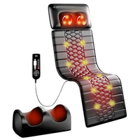Heated full-body massage mat with kneading pillow, Massage Mat + Foot Massager