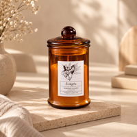 Amber Apothecary Candle with Glass Lid