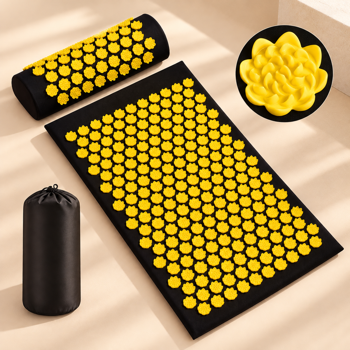 Acupressure Mat & Pillow Set with Bag
