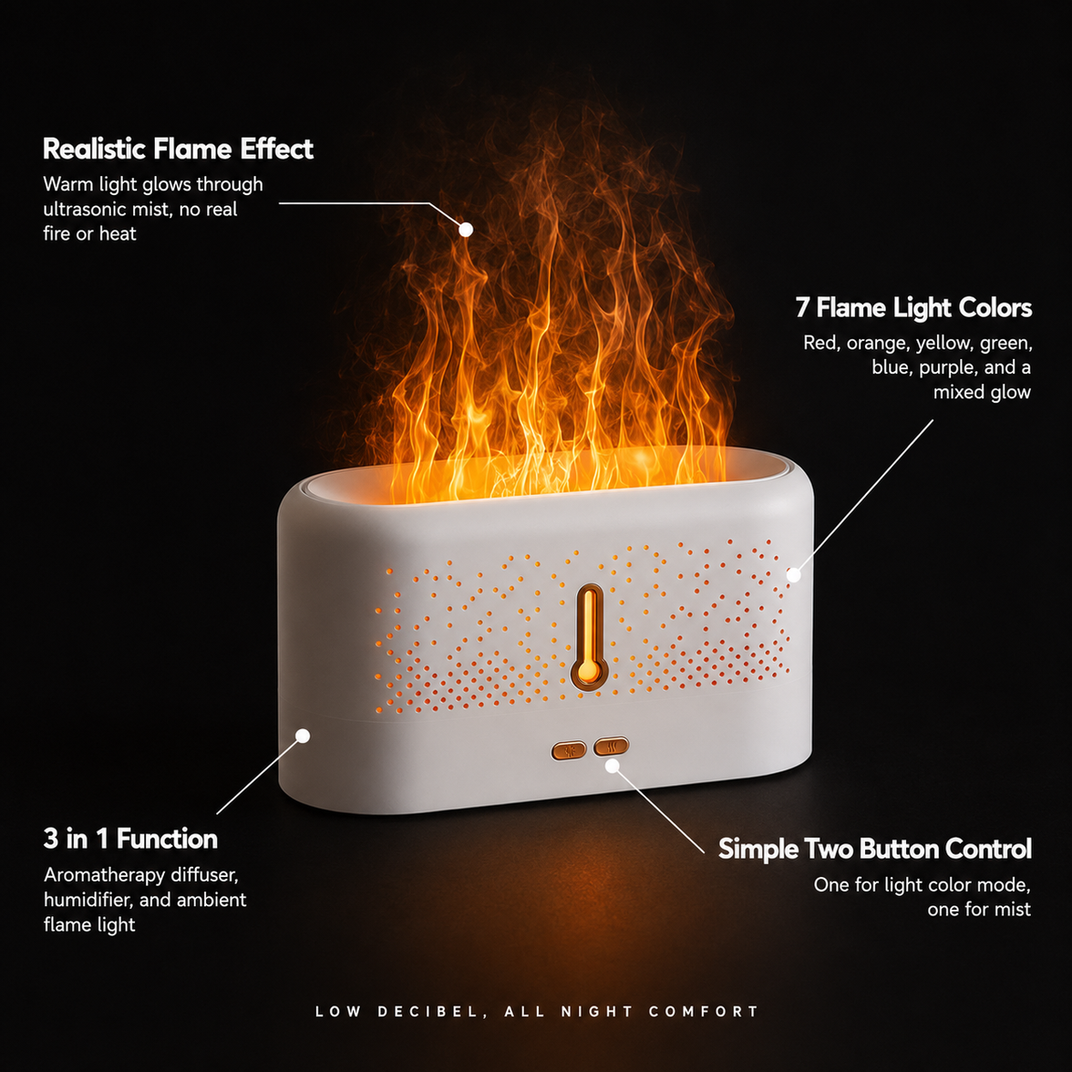 Ultrasonic Flame Aroma Diffuser