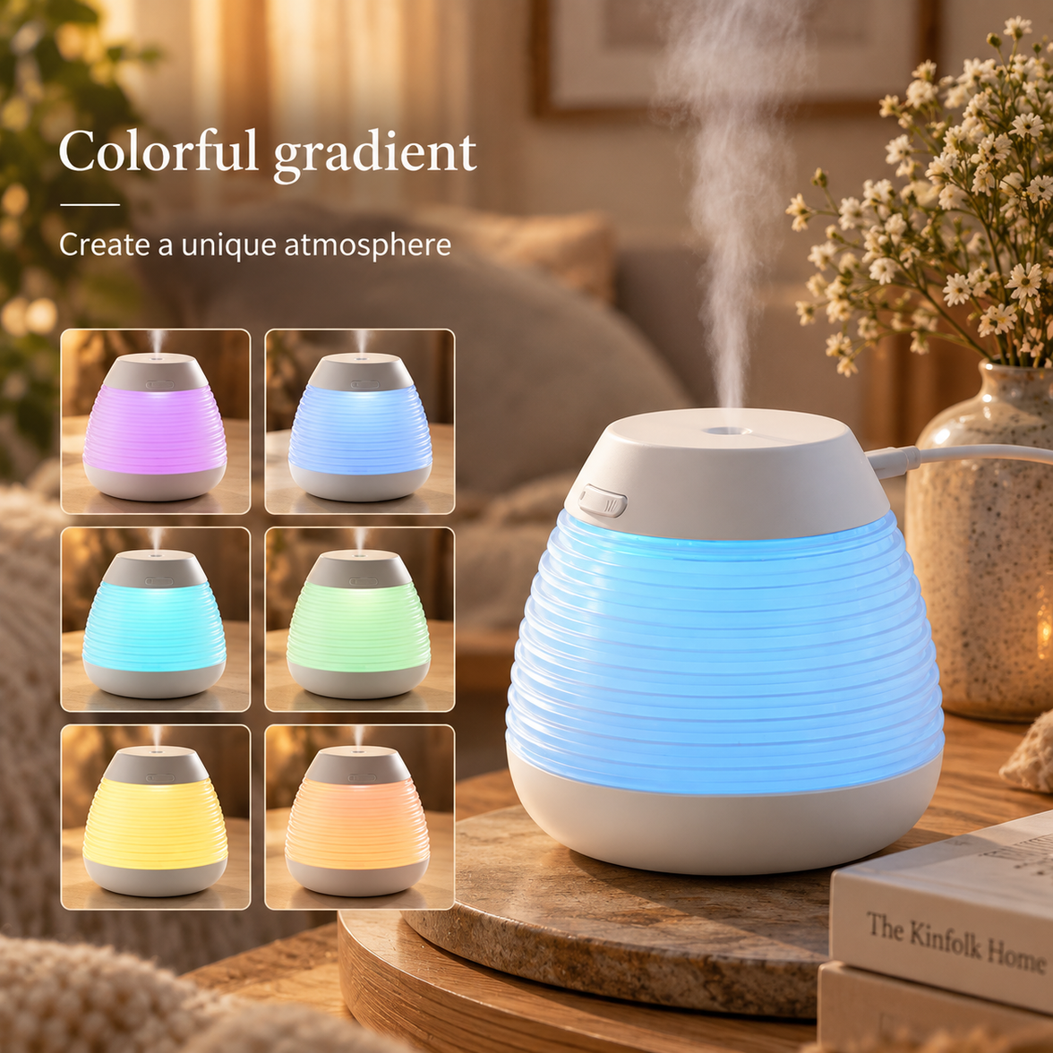 Pinecone Humidifier with Colorful Night Light