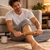 Wooden Trigger Point Massage Roller Stick