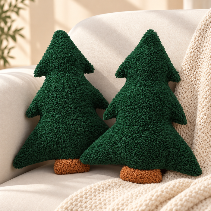 Christmas Tree Plush Throw Pillow Set