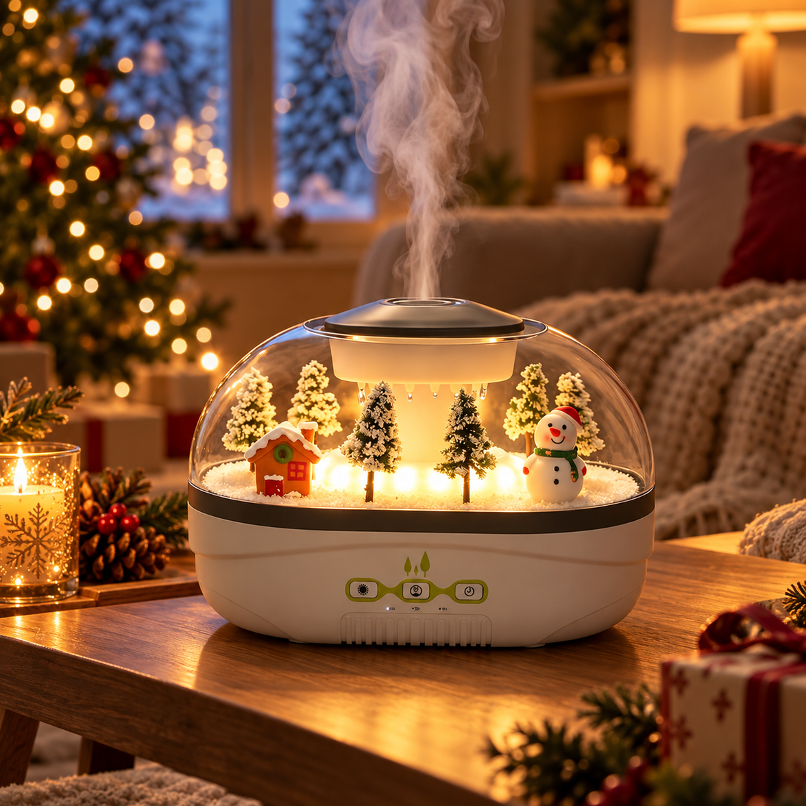 Snow Globe Humidifier with Falling Mist