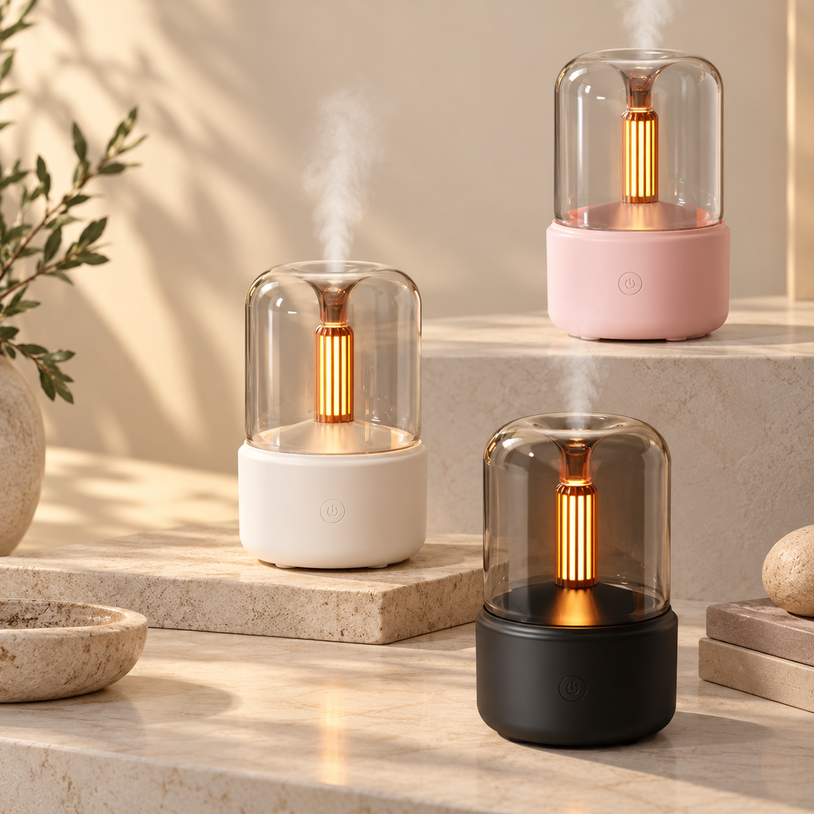 Candlelight Aroma Diffuser with Flickering Flame Glow