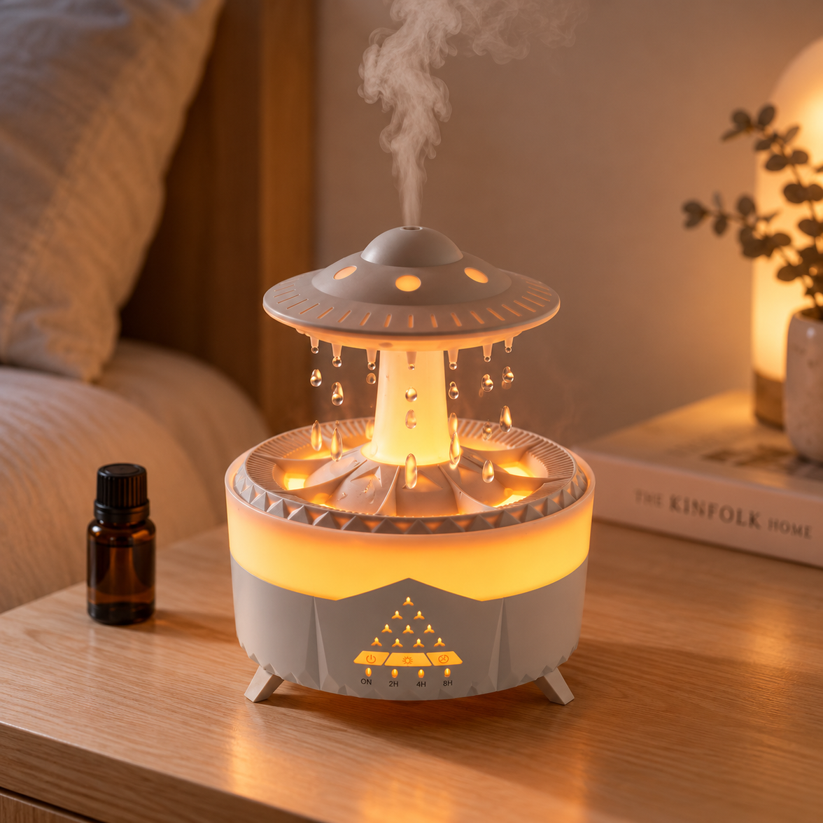 UFO Raindrop Humidifier with Rain Sound and Remote