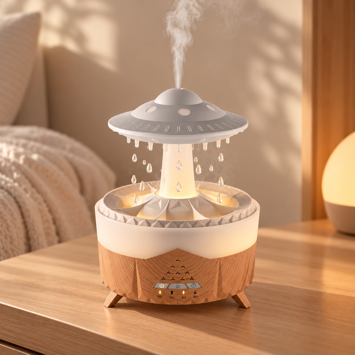 UFO Raindrop Humidifier with Rain Sound and Remote