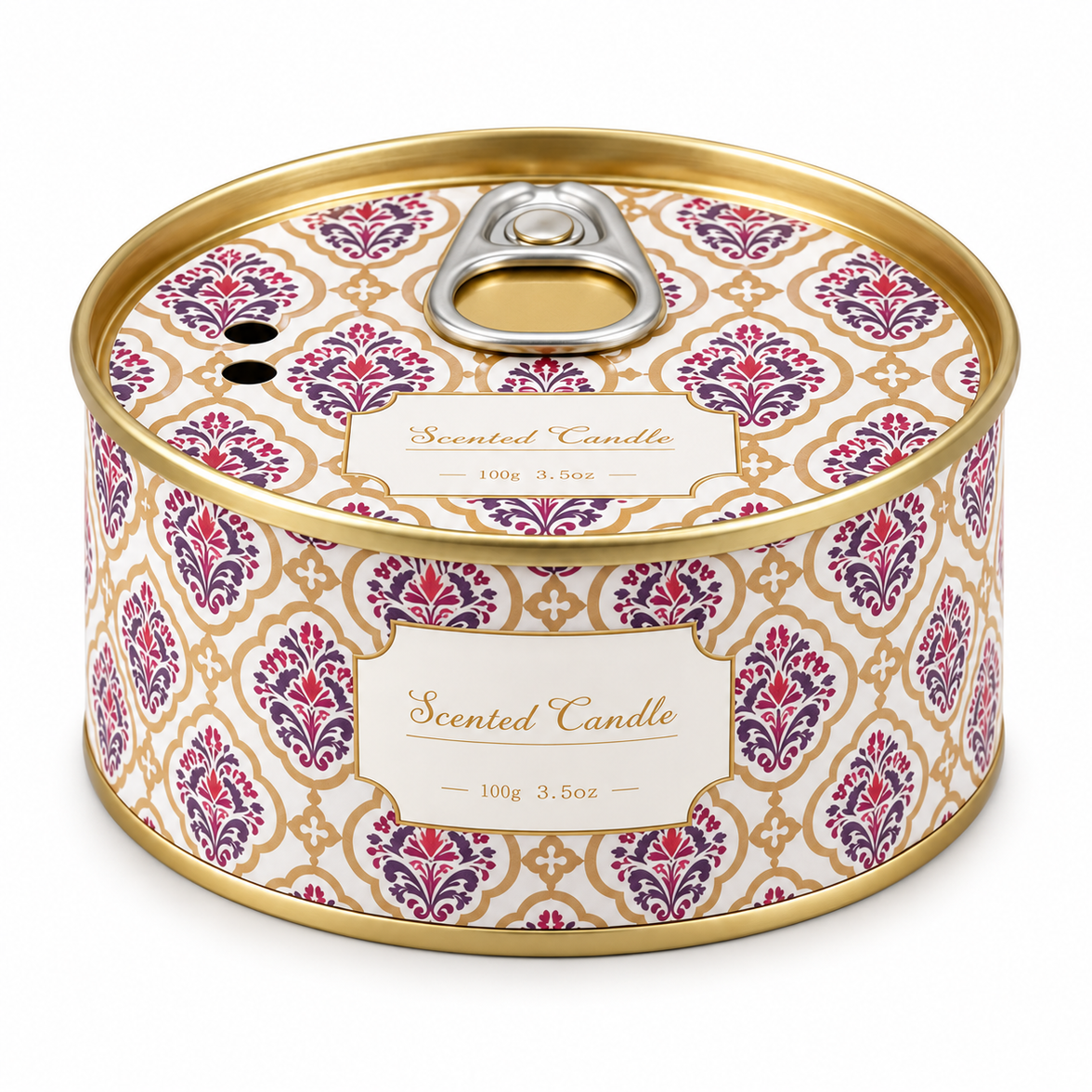 Ring-pull tin scented candle, English Pear & Freesia