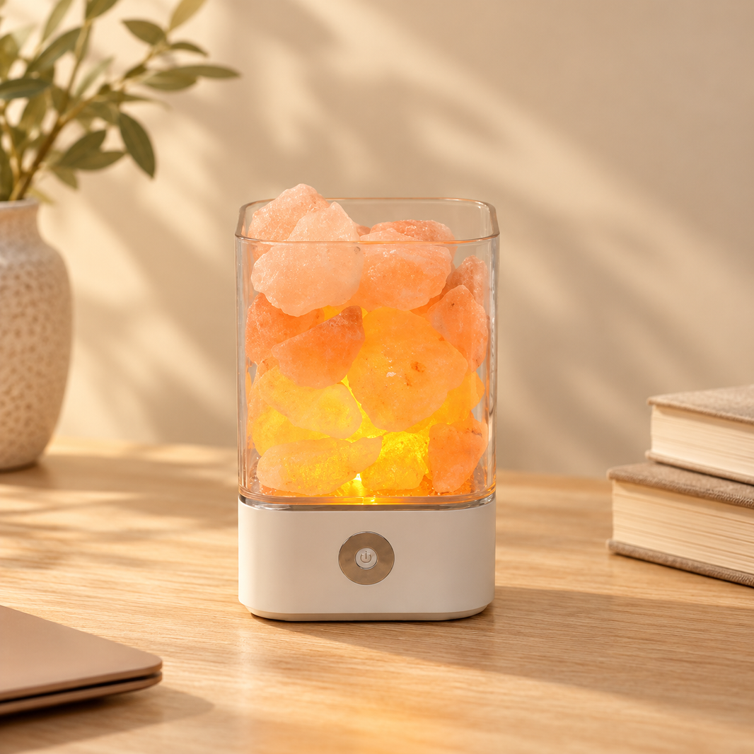 USB Crystal Salt Lamp with 5-Color Touch