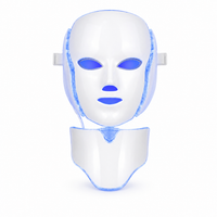 LED light face and neck mask with blue light