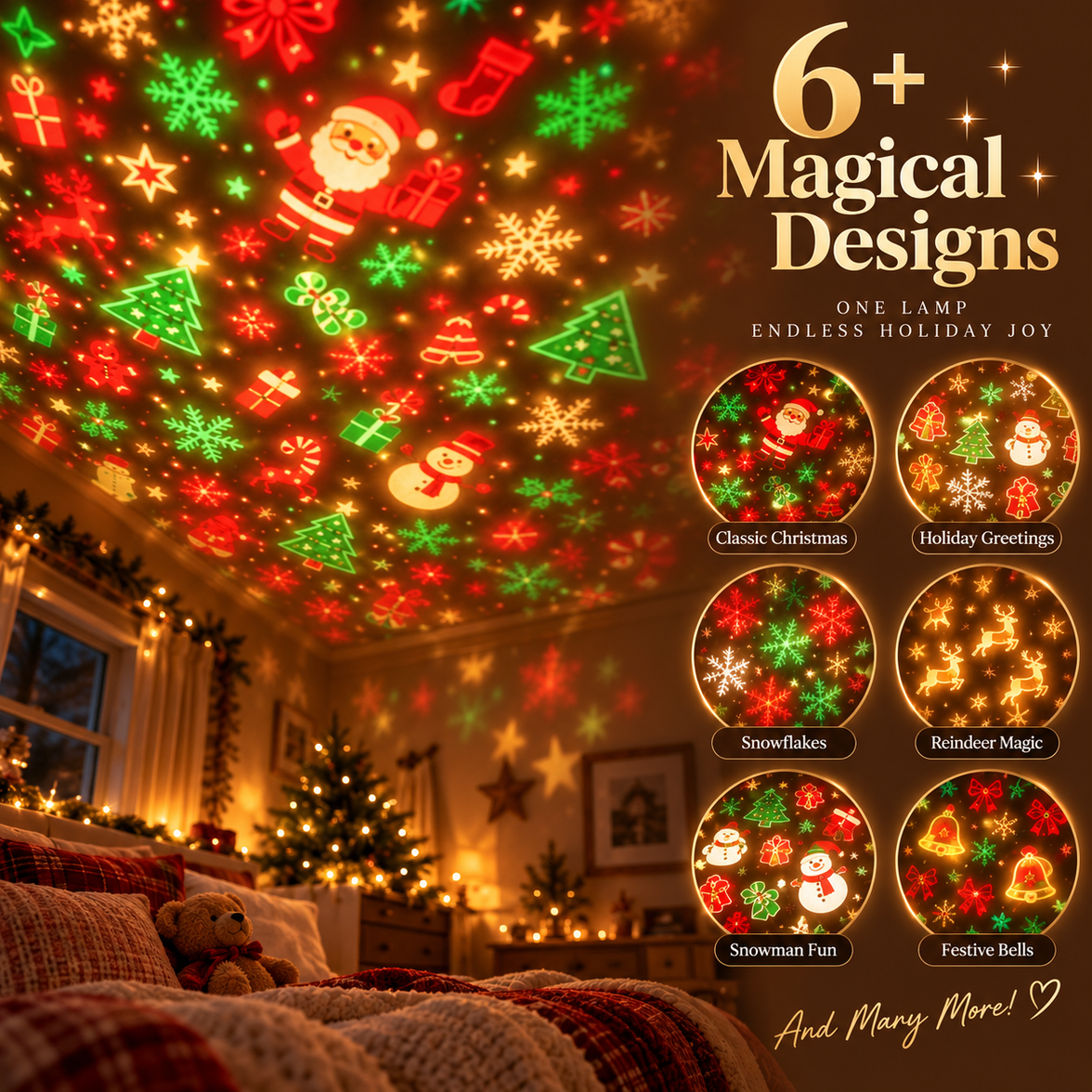 USB Christmas Star Projector Light
