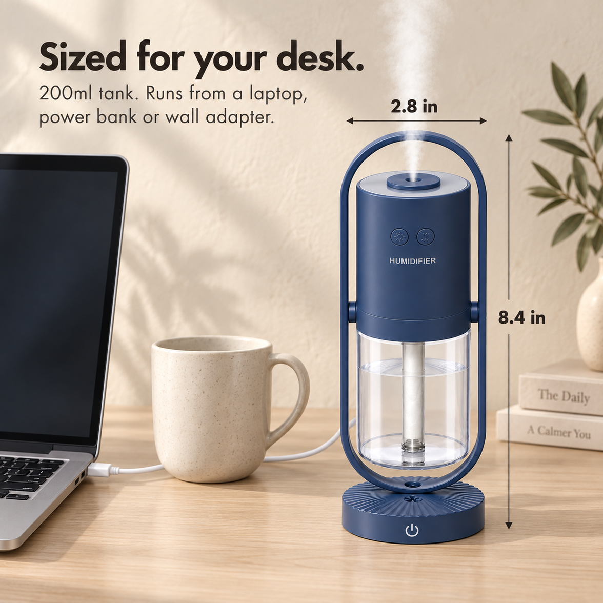 Portable Mini Humidifier with Night Light