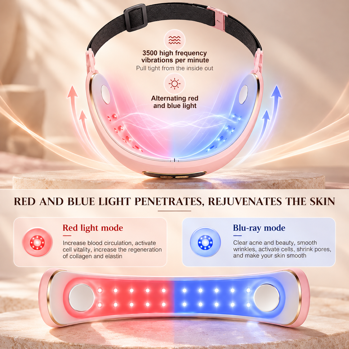 EMS Jawline Toning Band with LED Light Therapy