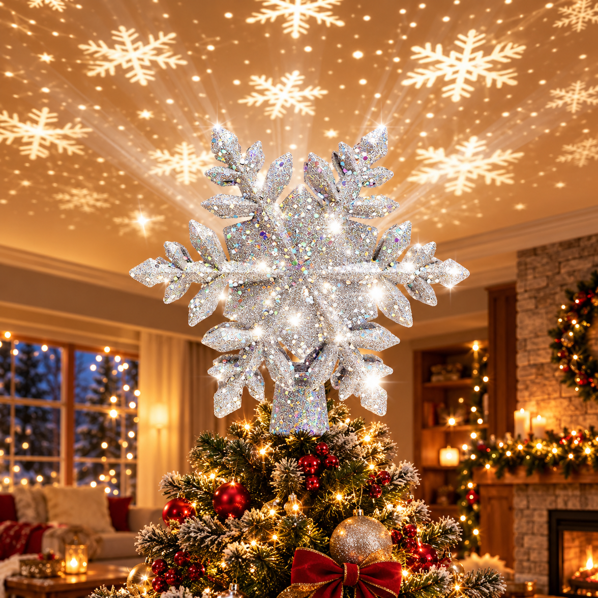 LED Snowflake Tree Topper