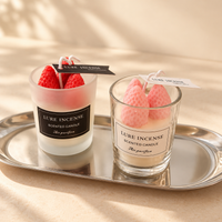 Strawberry Dessert Candle in Glass Cup