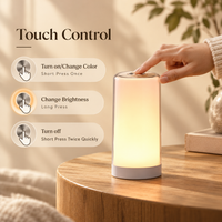 Smart Touch Bedside Lamp with Voice Control