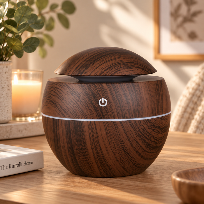Mini Wood Grain Sphere Humidifier