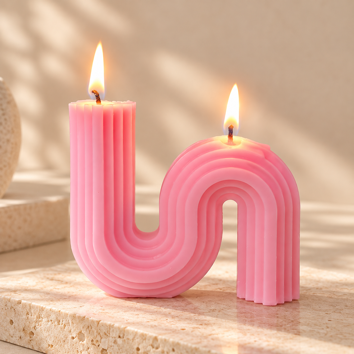 Sculptural S-Shape Soy Candle