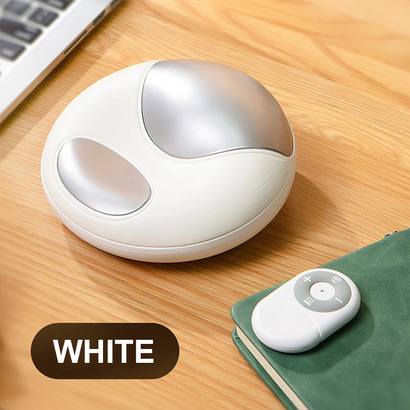 Heated palm massager, white, with remote
