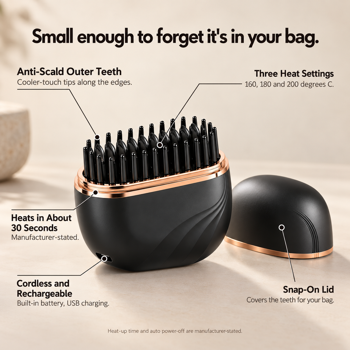 Cordless Mini Hair Straightening Comb