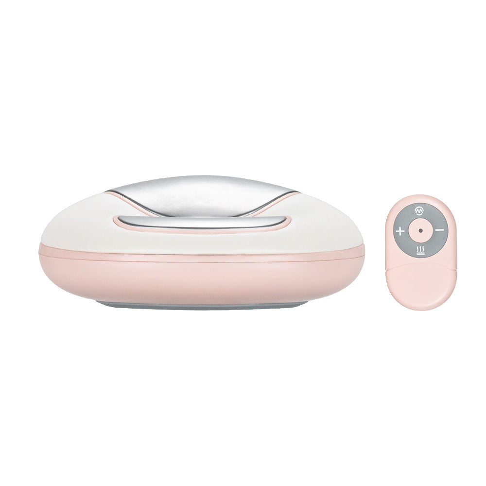 Heated palm massager, side view, pink