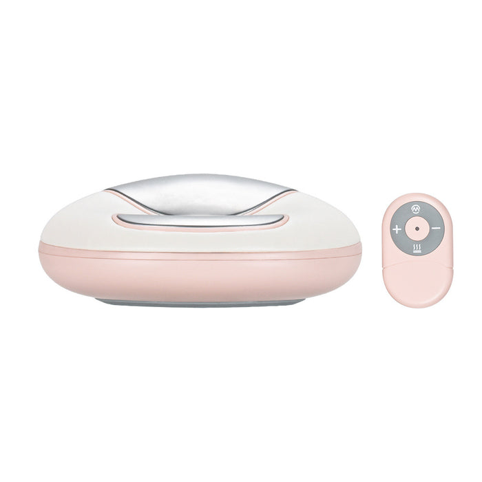 Heated palm massager, side view, pink