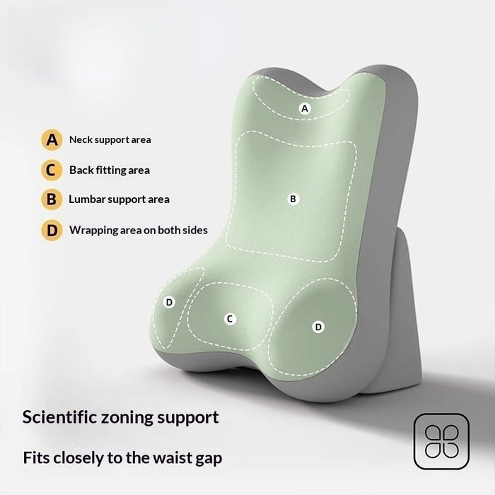 Adjustable memory foam backrest pillow, Green Gray