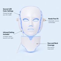LED face and neck mask features