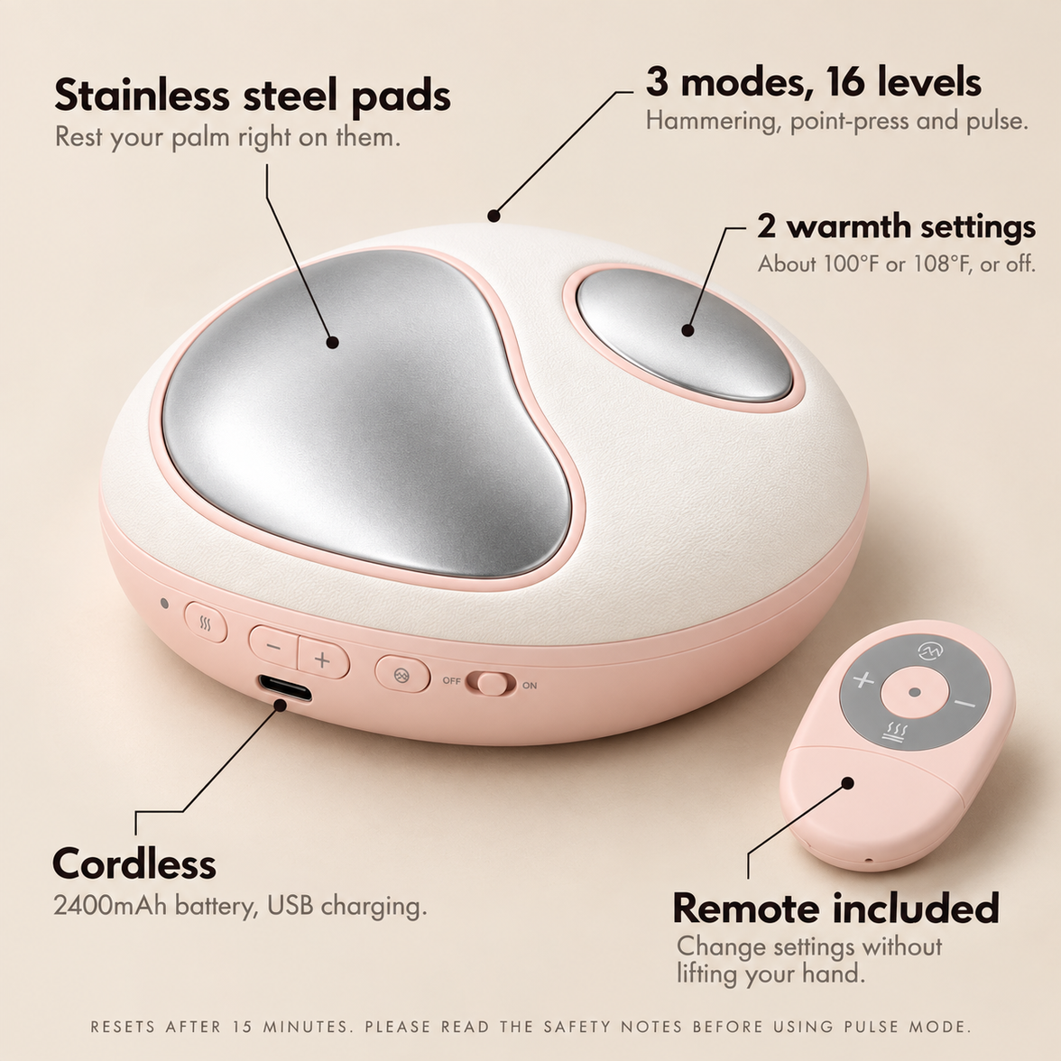 Rechargeable Heated Palm Massager