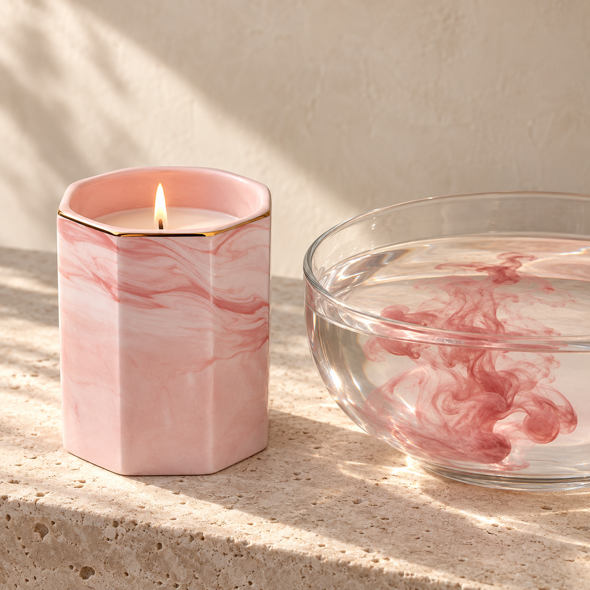Marbled Ceramic Scented Candle