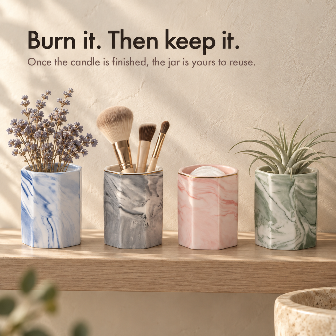 Marbled Ceramic Scented Candle