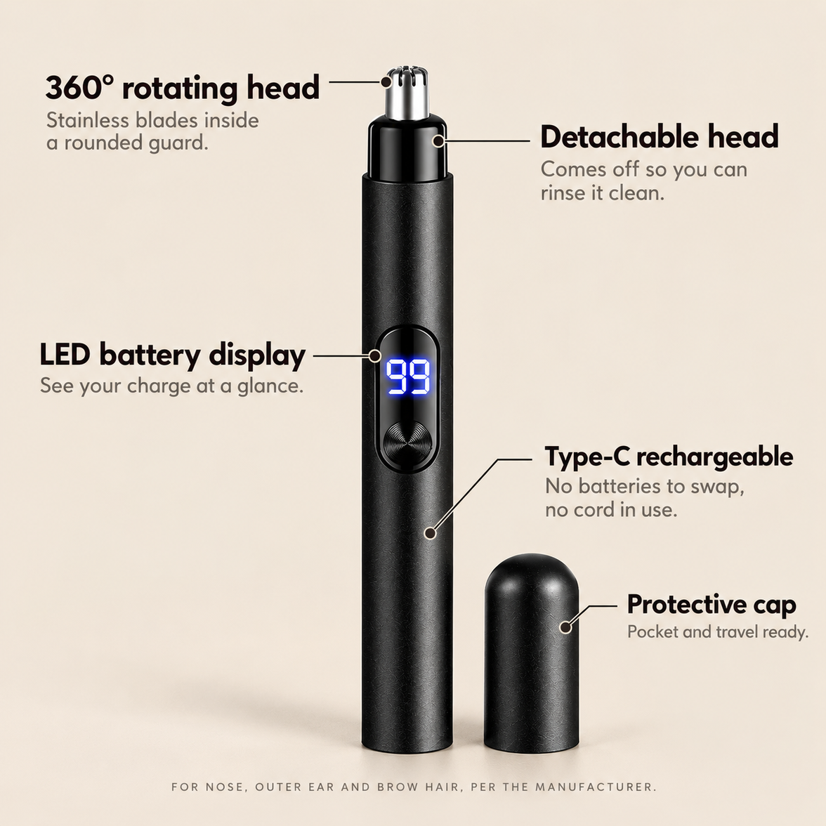 Rechargeable Nose Hair Trimmer