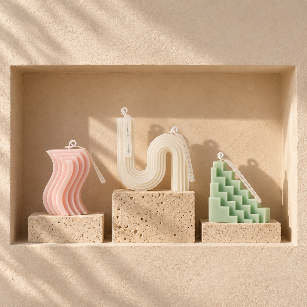Sculptural Geometric Candle