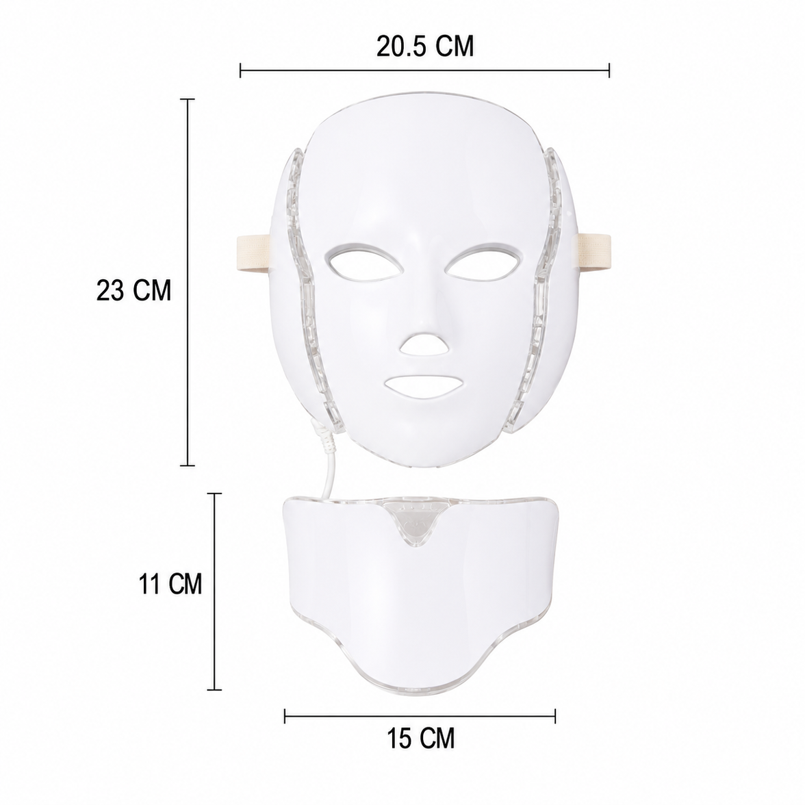 LED face and neck mask dimensions