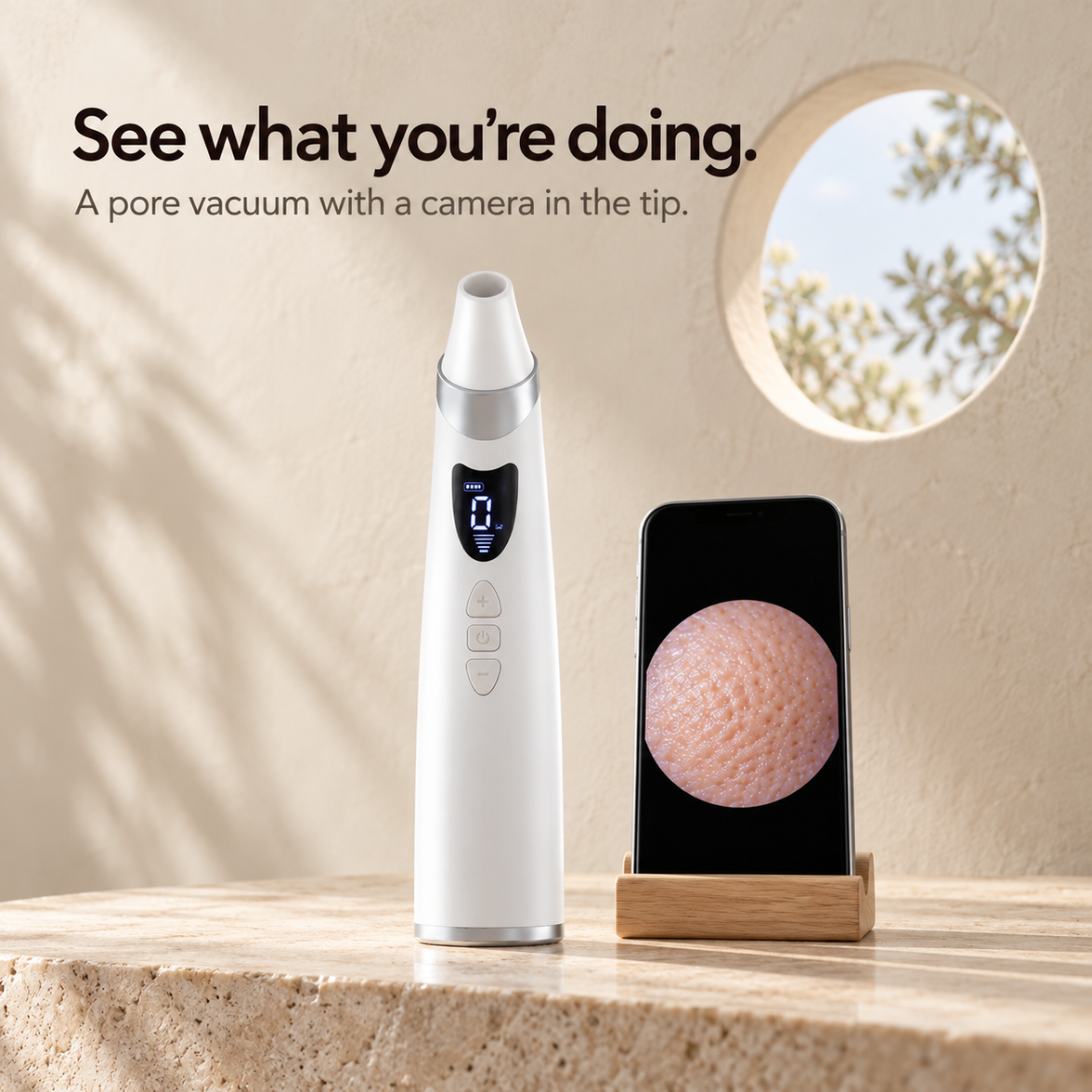 Visual Pore Vacuum with Camera