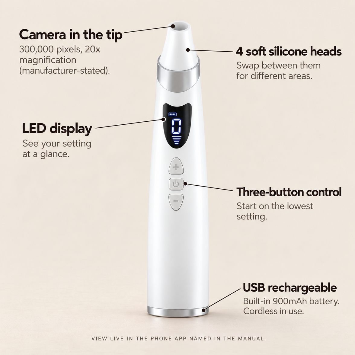 Visual Pore Vacuum with Camera
