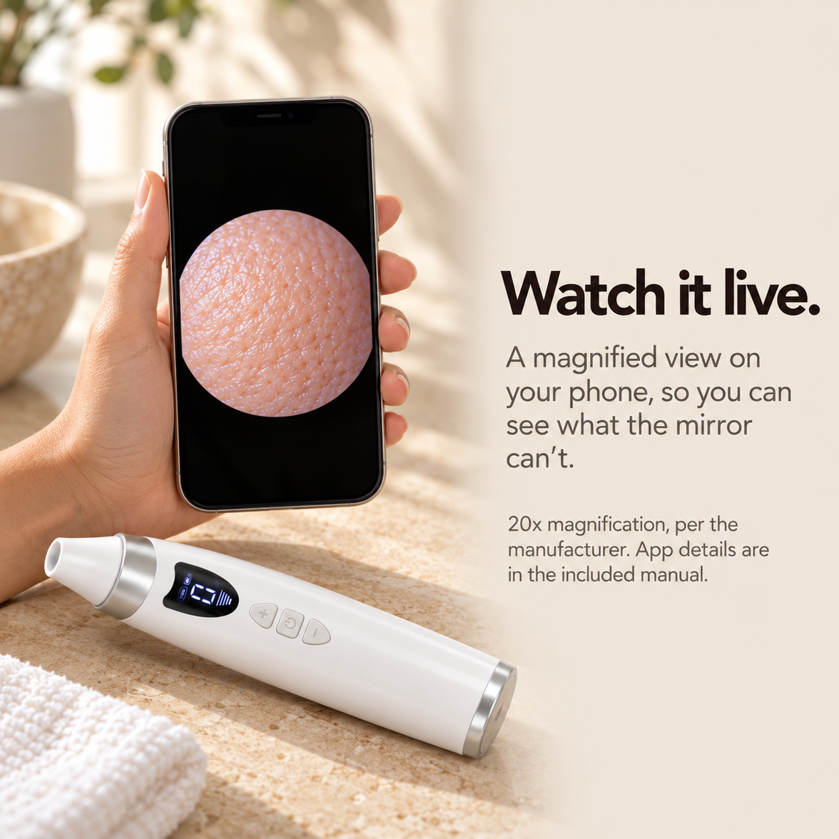 Visual Pore Vacuum with Camera